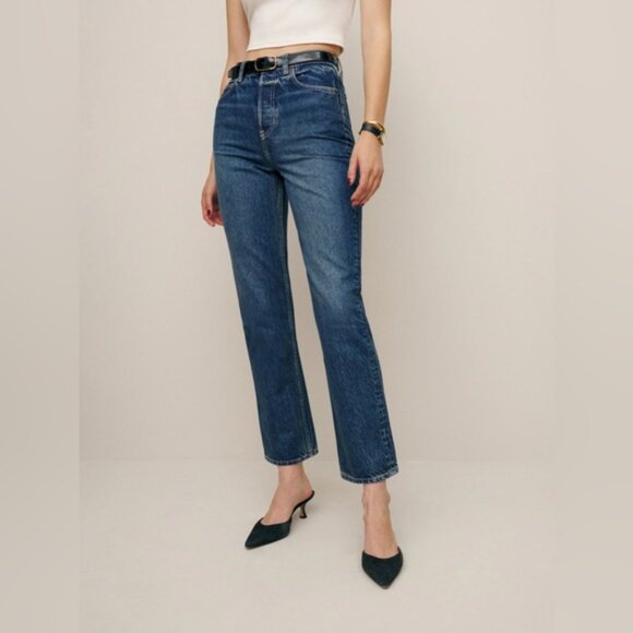 Reformation Cynthia High Rise Straight Cropped Jeans - Picture 4 of 4